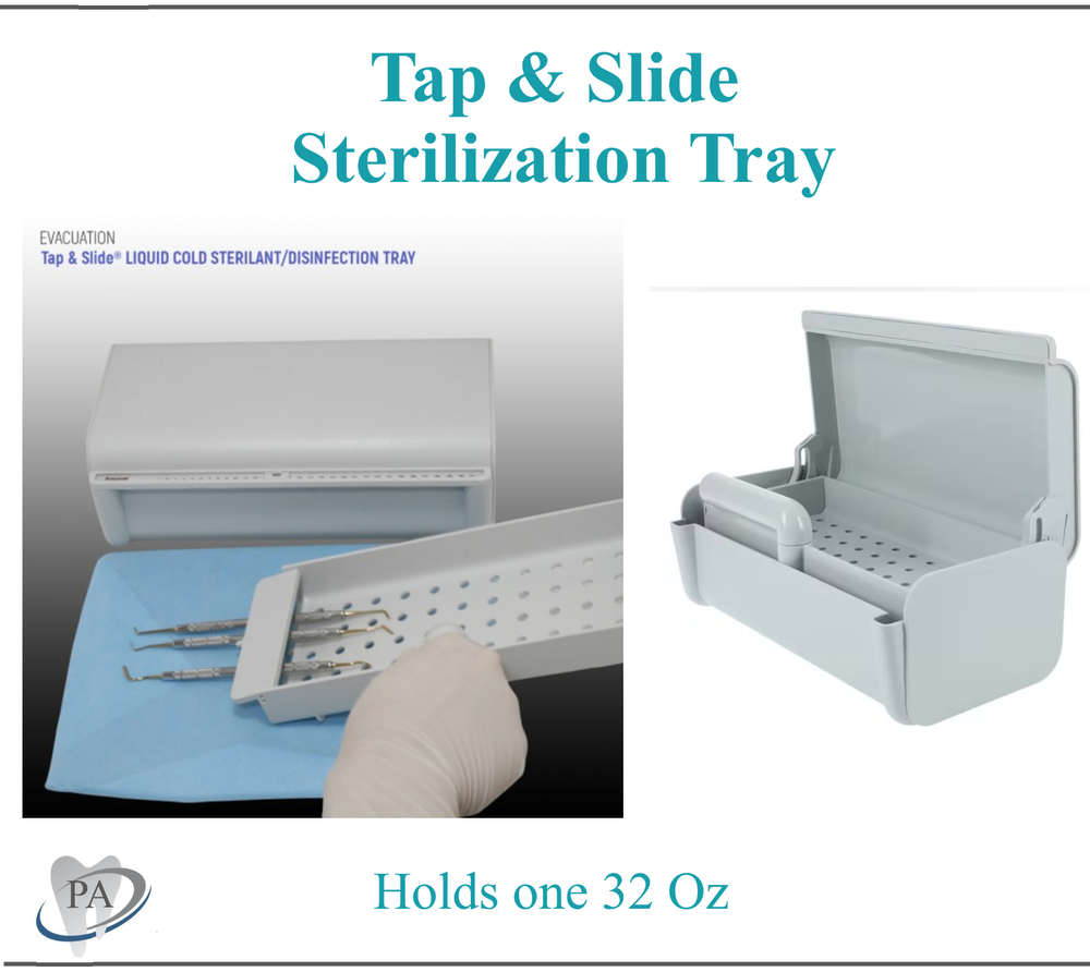 Gray* Germicide Tray Tap & Slide Sterilization Tray, Swing-Out Handle