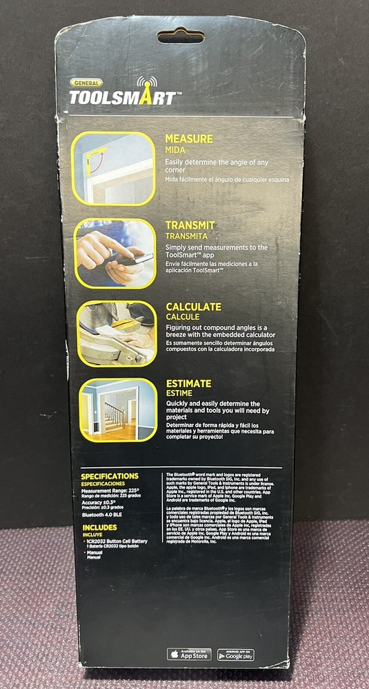General Tools Digital Angle Finder TS02 ToolSmart 10.5-inch Bluetooth - NEW
