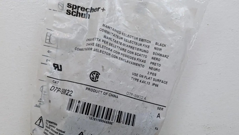 2 Pack sprecher+schuh D7P-SM22 Maintained Selector Switch Ser A 2 Position Black