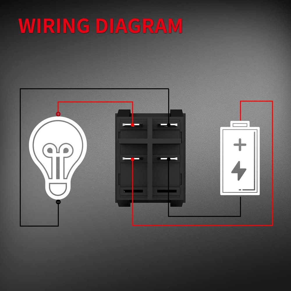 DPST KCD4 Rocker Switch 40A 12V DC 4 Pin 2 Position Switch on off Toggle Switch