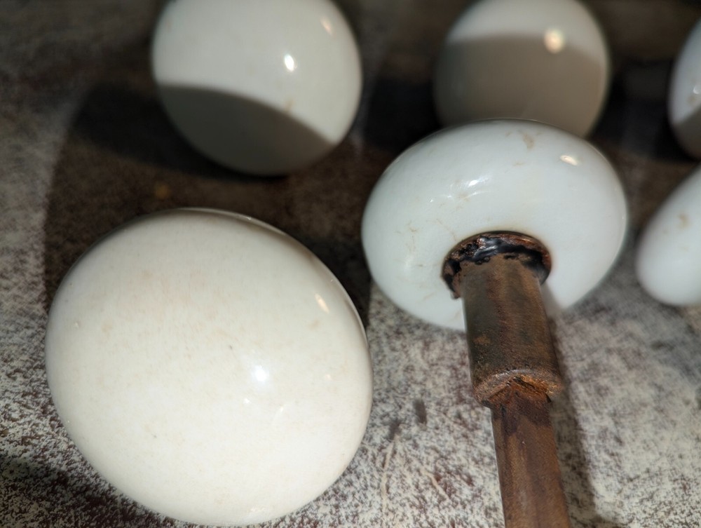 12 Antique White Porcelain Door Knobs Doorknobs Salvage Hardware Repurpose