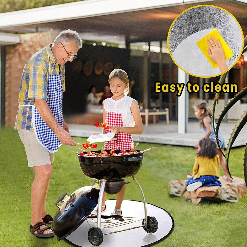 SUCHDECO Round Fire Pit Mat Pad for Deck Patio Lawn Protector Fire-Resistant 24"