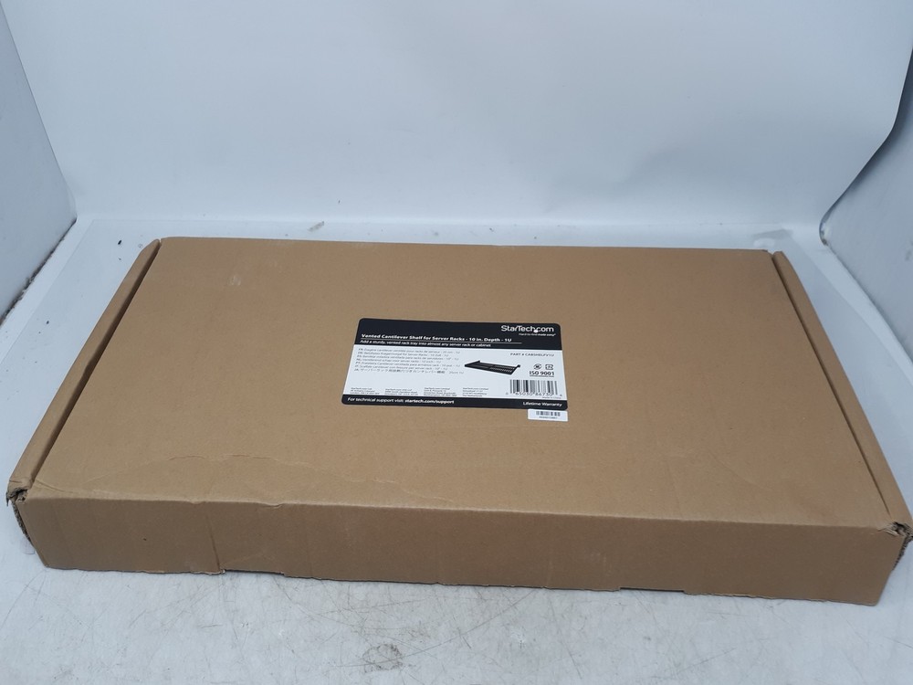 StarTech.com 1U Vented Cantilever Shelf 10" Depth Server Rack Mount CABSHELFV1U