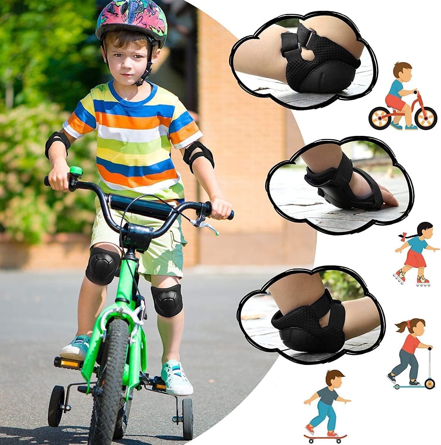 Kids Protective Gear Knee Pads for Kids Protective Gear Set Knee and Elbow Pads