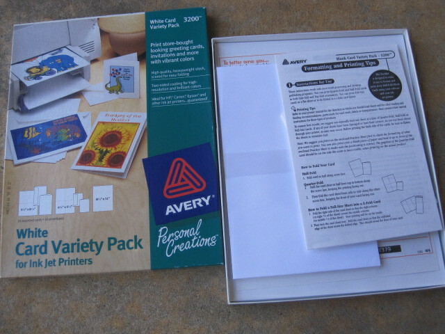 Avery #3200 White Card Variety Pack For Ink Jet Printers