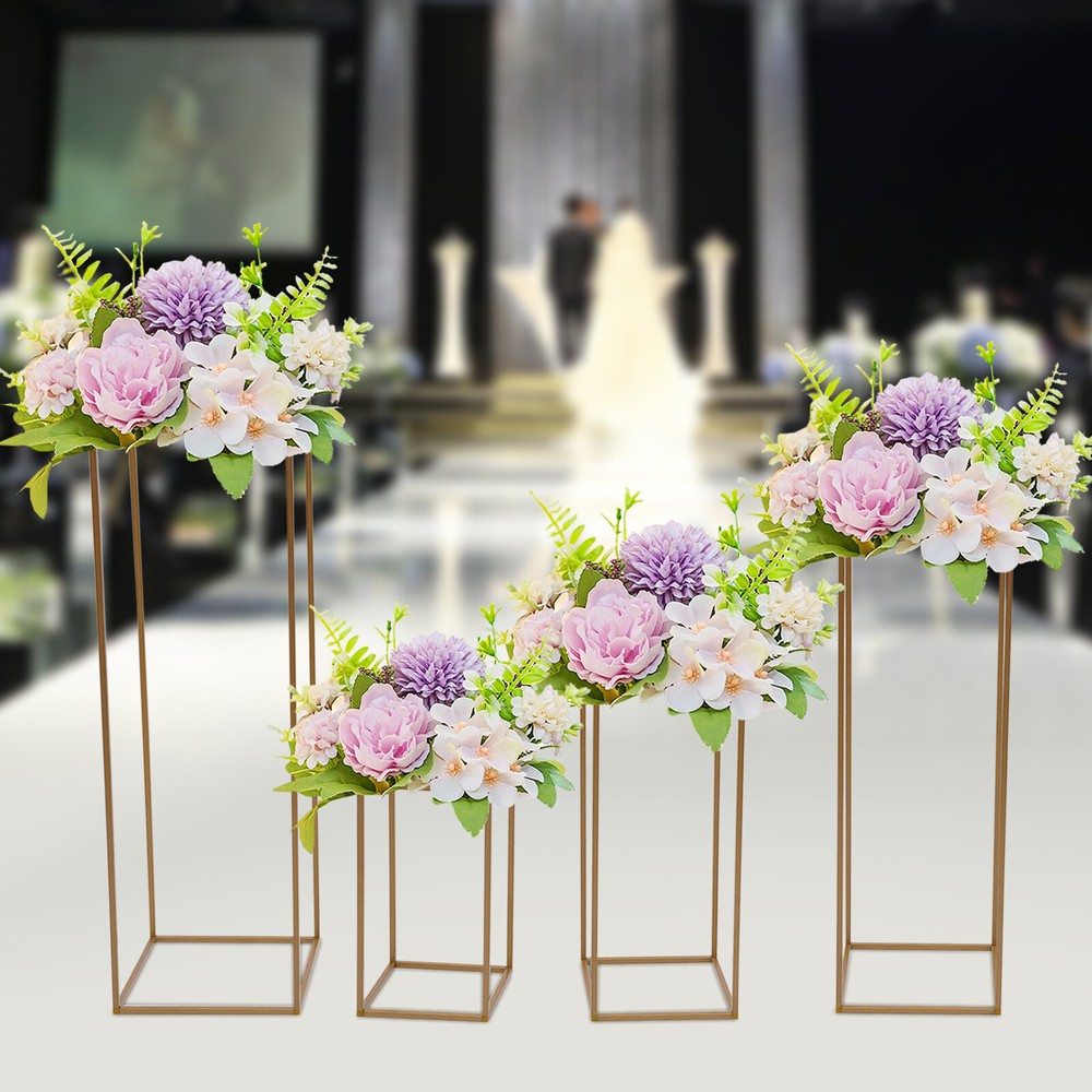 Gold Metal Flower Stand Rectangular Rack For Wedding Table Centerpieces Decor ??