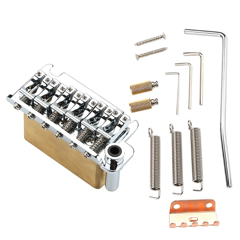 2-Point Electric Guitar Bridge with Solid Brass Block Electric Guitar Accessory