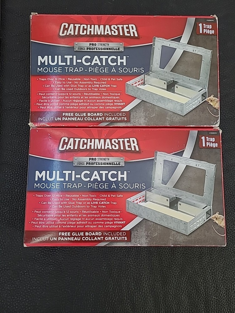 2 X Catchmaster Pro Strength Multi-Catch Mouse Trap #606MC New in Box
