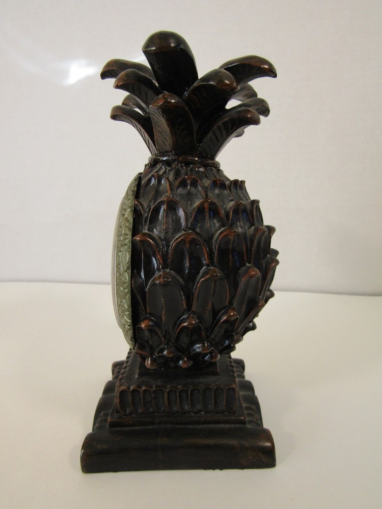 Pineapple Ornate Wooden 7" Mantel Clock