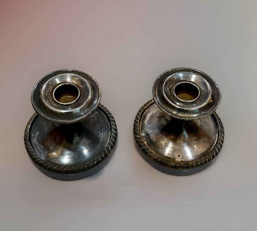 Vintage Benedict Proctor Silver Plated Candlesticks BP 2465 Candle Holders 1940s