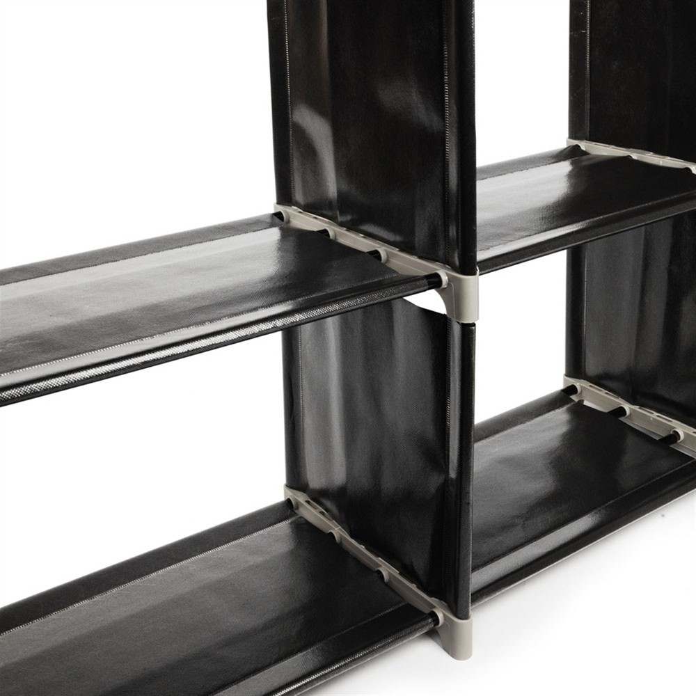 3 Tiers 9 Compartments Storage Shelf Cube Multifunctional Assembled Black NEW