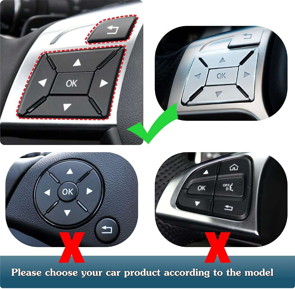 Steering Wheel Button Silver Trim For Mercedes Benz E300 E350 E400 2012-2017