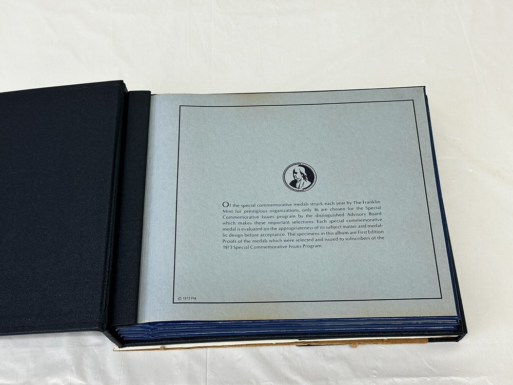 The Franklin Mint Special Commemorative Issues of 1973 Empty Binder NEW