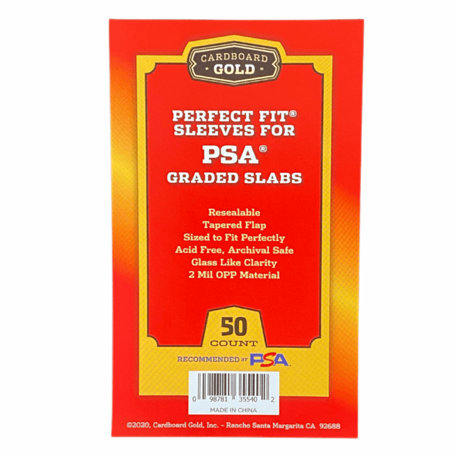 PSA Perfect Fit Sleeves Graded Card Slabs PSA Logo 50 100 200 500 1000 Full Case