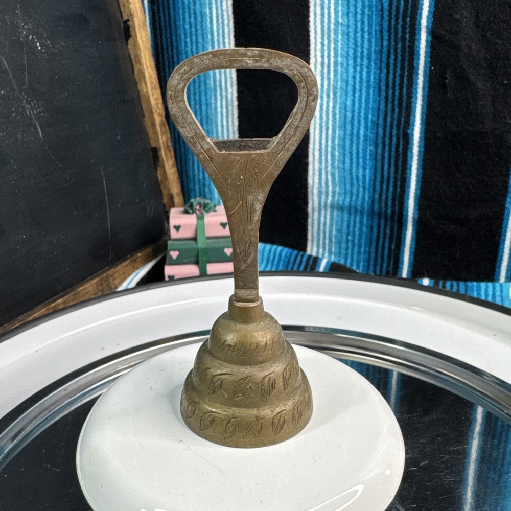 Etched Brass Leaf Bell Bottle Opener Bells-India