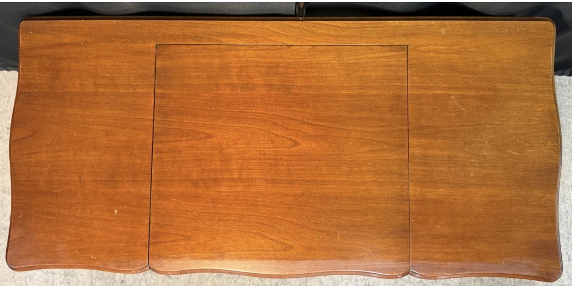 Antique mid-century John Widdicomb flip top vanity