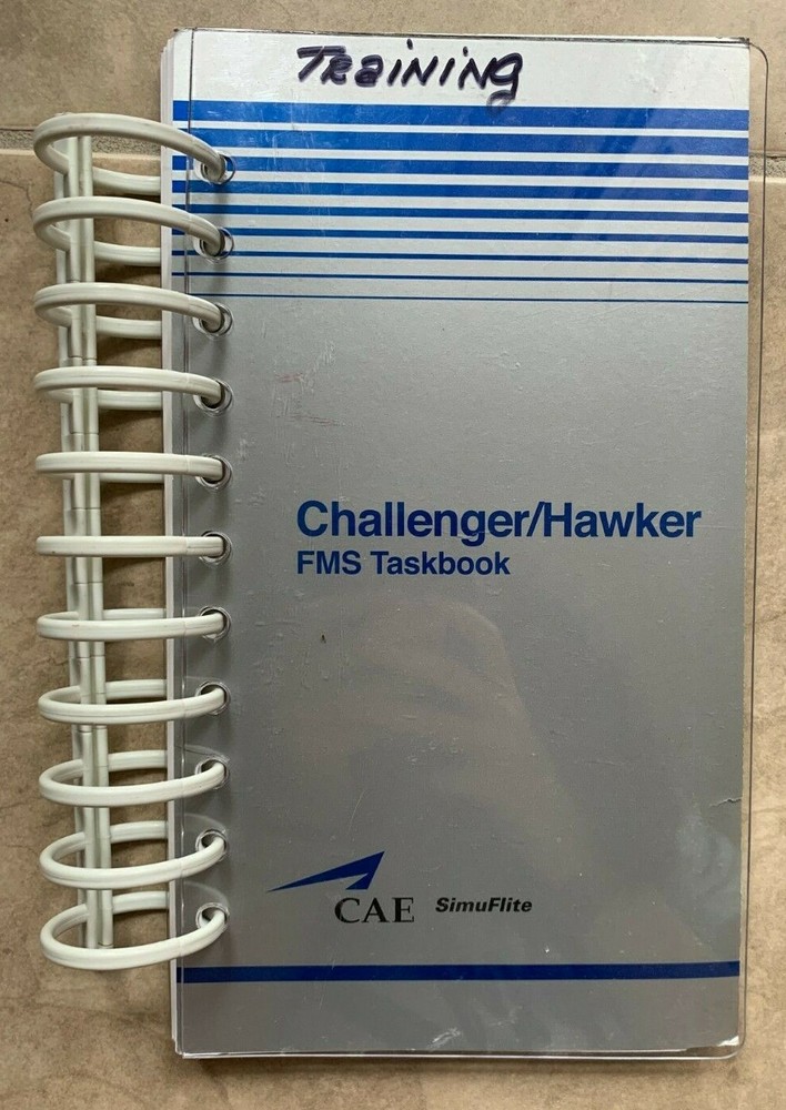 CAE SimuFlite Challenger/Hawker FMS Taskbook Airplane Book