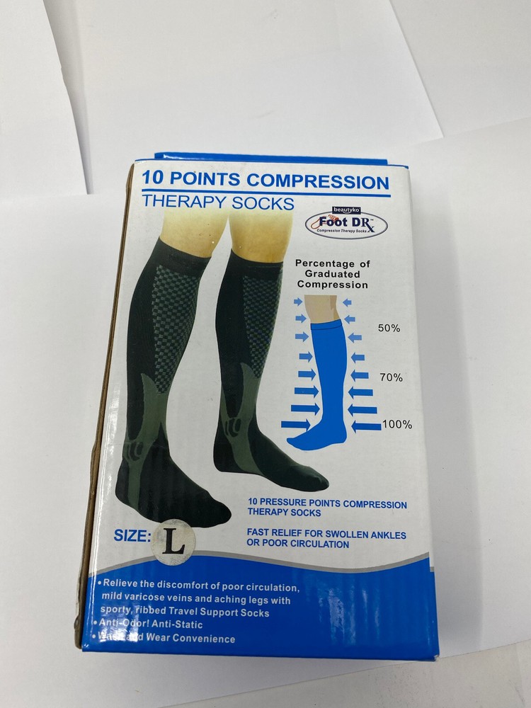 10 Points Compression Therapy Socks Size L Sealed Box