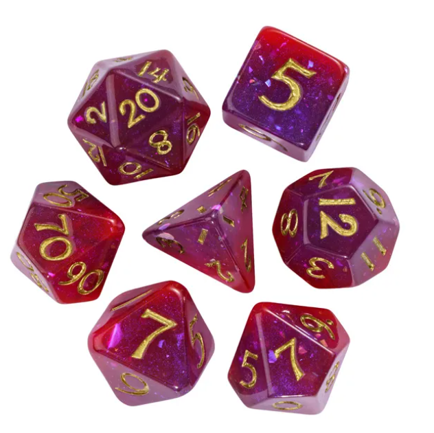 💜⭕Planar Purple 7 Dice Set | Poly RPG DnD Dungeons Dragons AD&D Pathfinder d20
