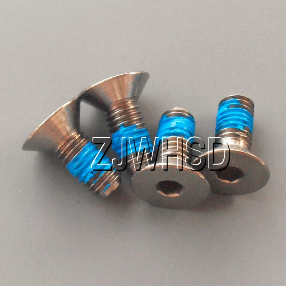 4pcs M5 x 12 Ti tanium Screw Bolt Allen Hex Socket Flat Head with ThreadLocker