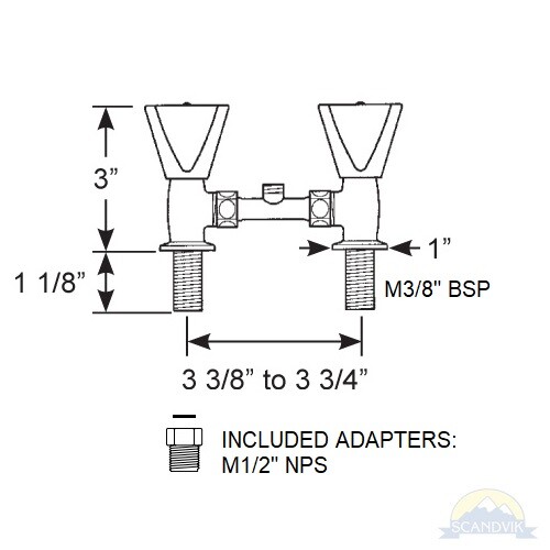 Scandvik 14117 Shower Mixer, White Euro Sprayer with Triangle Knobs