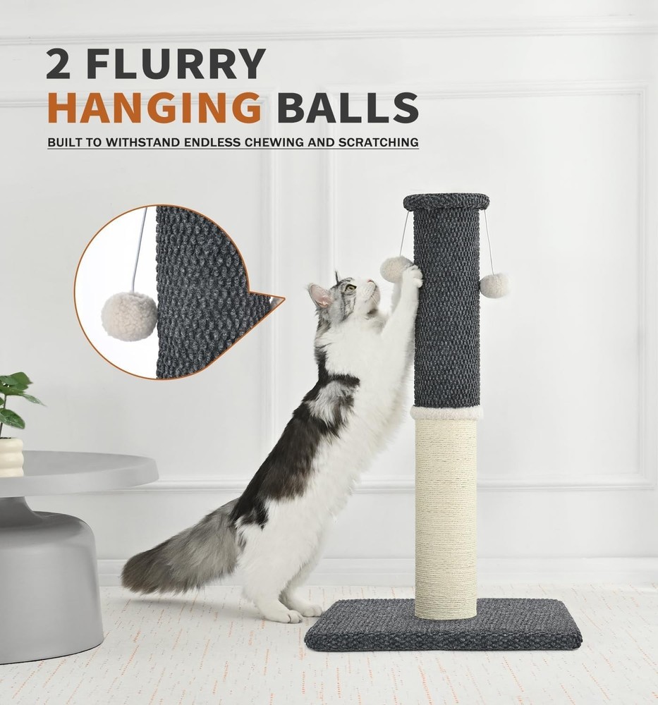 Made4Pets Tall Cat Scratching Post, Heavy Duty and Thicker Scratching Posts for