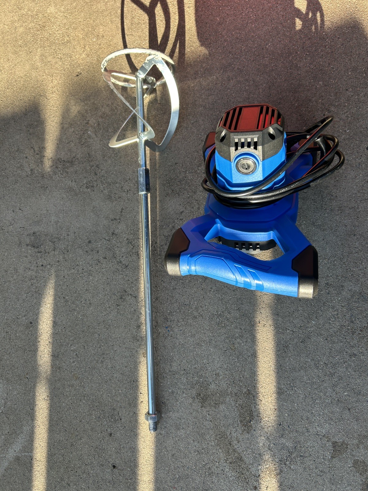 Handheld Concrete Mixer Cement 110V Portable Mud Mixer with 6 Adjustable Speed