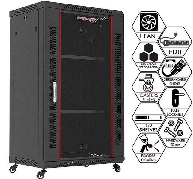 18U 24" Deep Wall Mount IT Network Server Rack Data Cabinet Enclosure