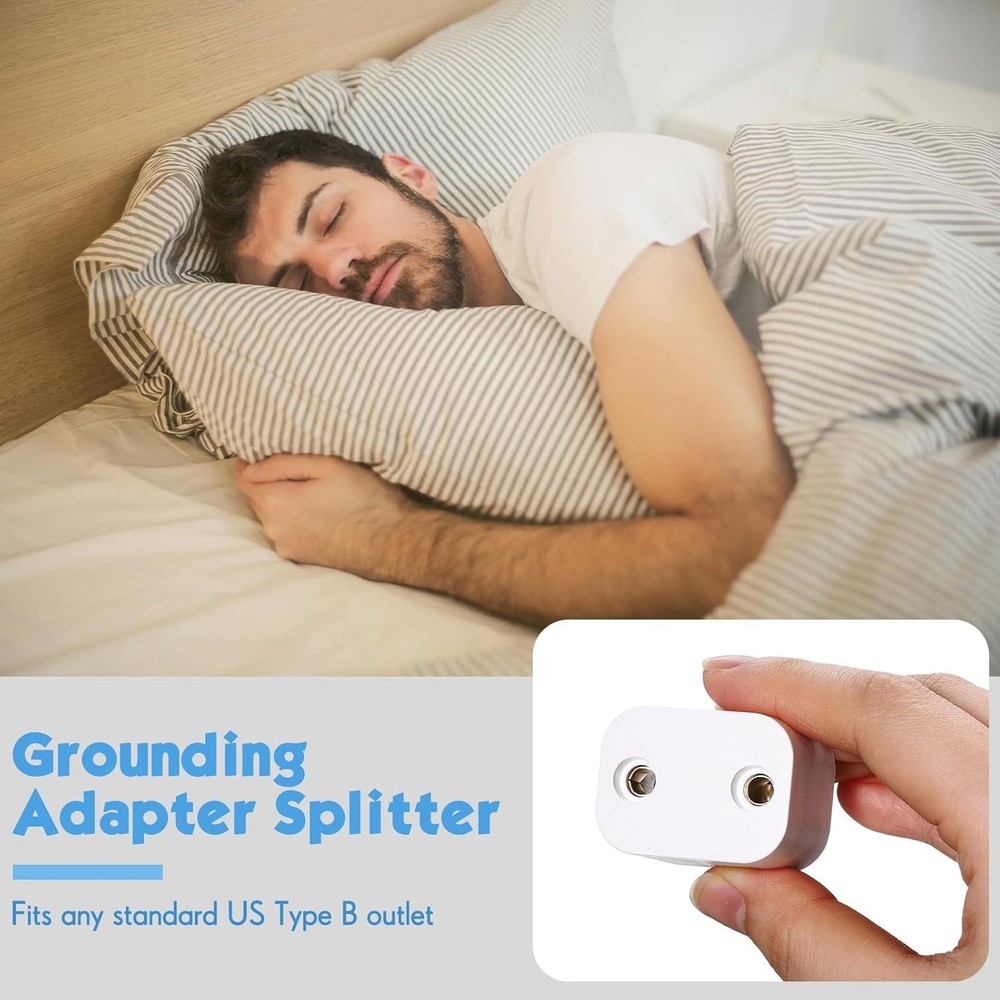 Universal Grounding Adapter - 2 Pcs Type B Plug Splitter, Minimalist White Style
