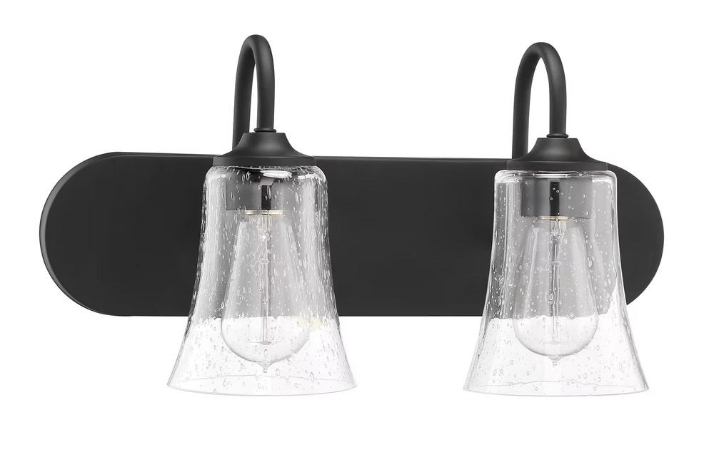 Flat Black Two Light Vanity from the Gwyneth Collection