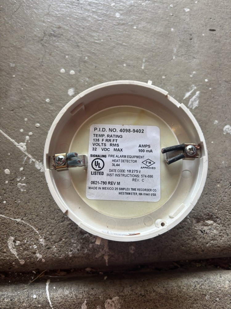 Simplex Heat Detector Head Model 4098-9402