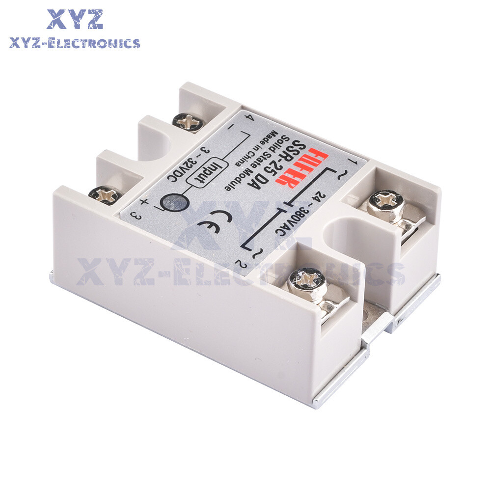 1-10PCS SSR-25DA Solid State Relay Module 25A DC 3V-32V Input AC 24V-380V Output