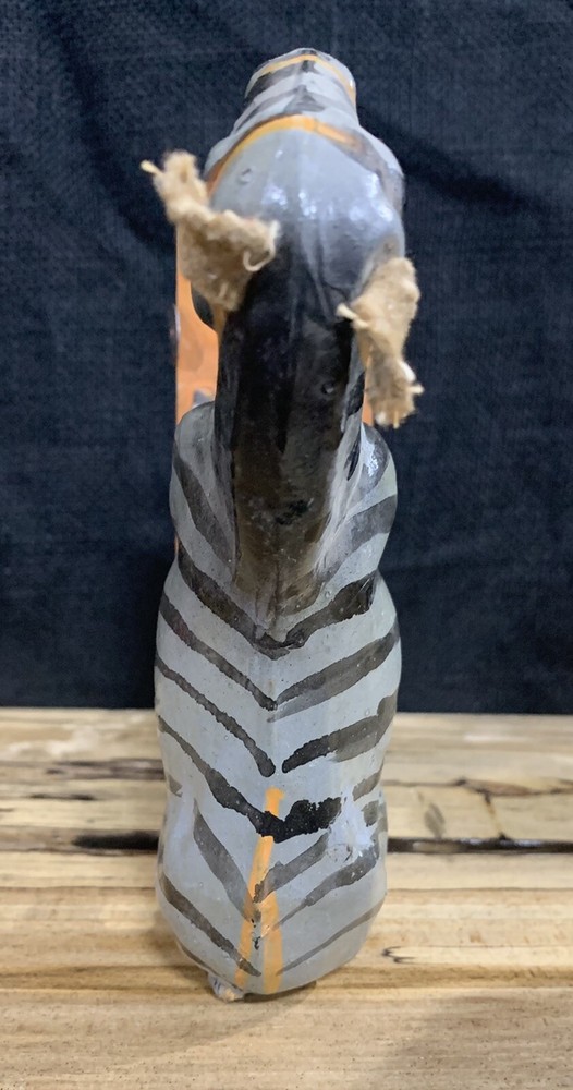 Antique Paper Mache Zebra Pull Toy on Wheels