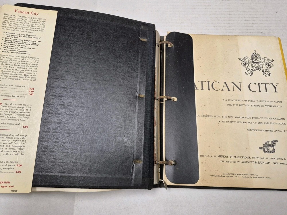 Vatican City Illustrated Album Postage Stamps Roman States 1958 Spiral Bound
