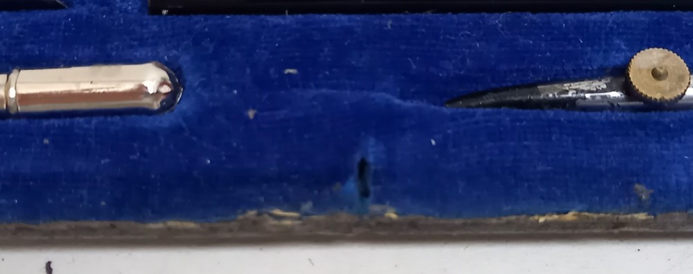 Vintage Technical Drawing Instruments Complete Five Piece Set in Original Case