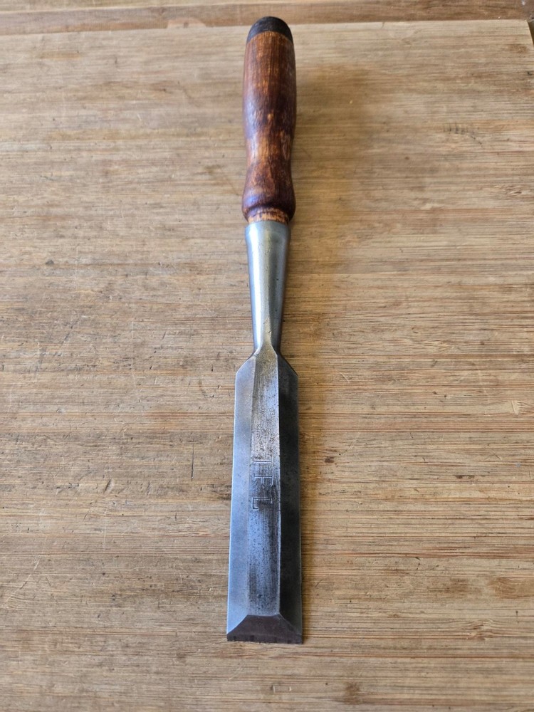 Antique James Swan 1" Wood Chisel beveled Edge Socket Butt Chisel