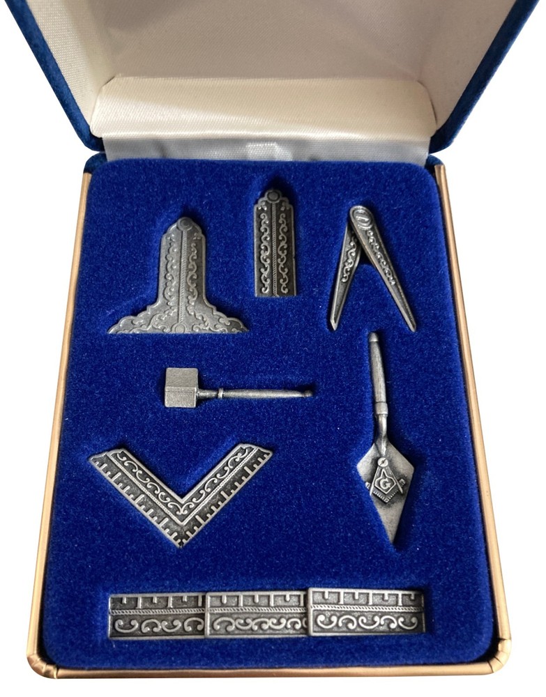 Masonic Miniature Working Tools- Square Compasse Level Rule Gauge Gavel Trowel)