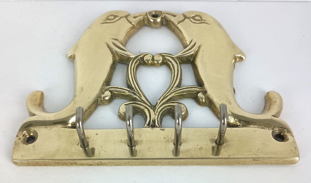 Brass Dolphins Key Rack - Wall Mount