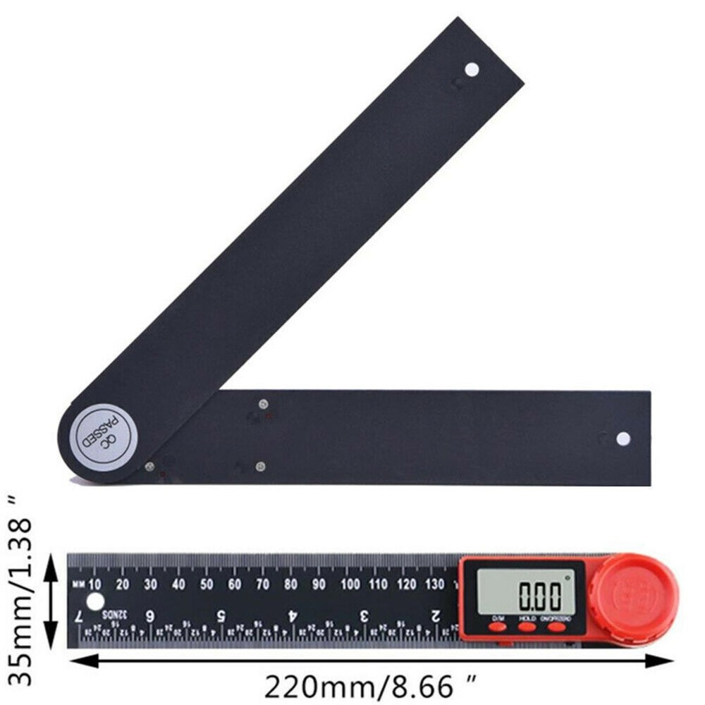 LCD Digital Display 200mm 0-360° Angle Finder Ruler Protractor Measure Meter