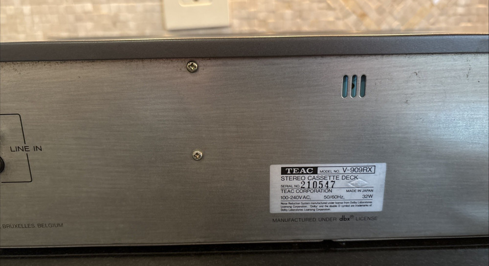 TEAC V-909RX Auto Reverse Stereo Audio Cassette Deck