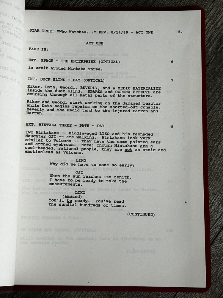 STAR TREK Script The Next Generation Who Watches The Watcher 2nd Revised Final
