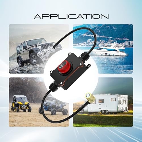 Waterproof Battery Cut Off Switch with Wire Top Post Battery Disconnect Switch