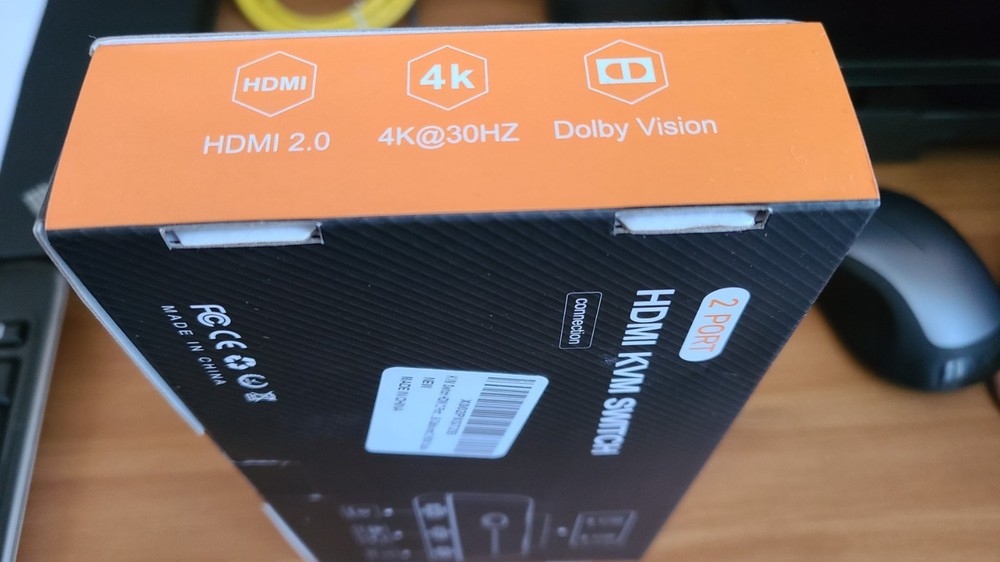 KVM Switch HDMI 2 Port Box, USB and HDMI Switch for 2 Computers Share Keyboard