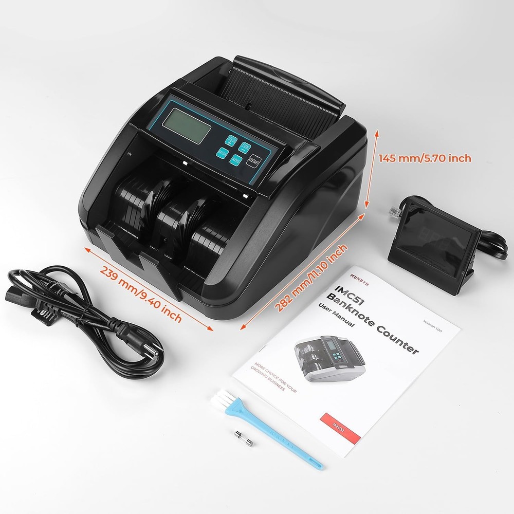 Money Counter Machine Count Value, Add+Batch/Add+ Value Mode Bill Counter, UV...