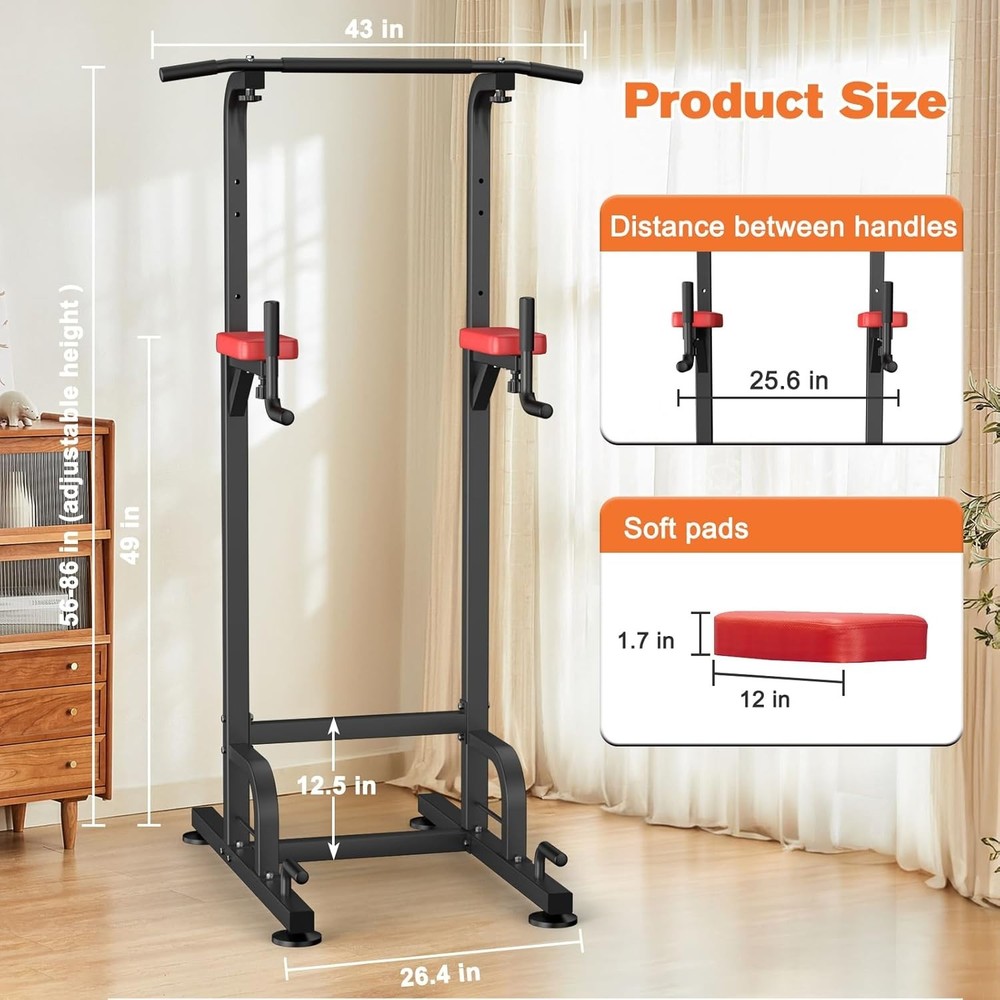 Multi-Function Power Tower with Adjustable Handle - Fitness for All Levels