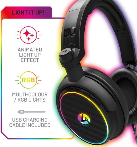 PC Accessory: Wired Headset - 4Gamers C6-100 - LED Light Up: Compatible with PC,