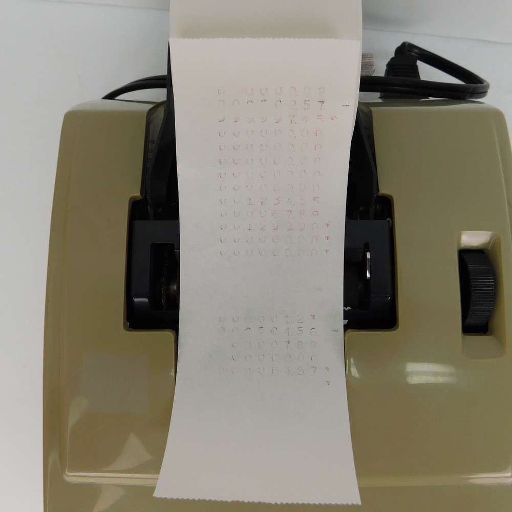 Vtg Commodore 207CB Electronic Business Adding Machine W/ Extra Rolls Tested