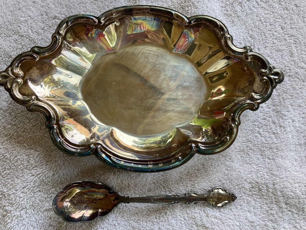 Vintage International Deep Silver2 Piece Set Some Solid Silver Inlaid Origin Box