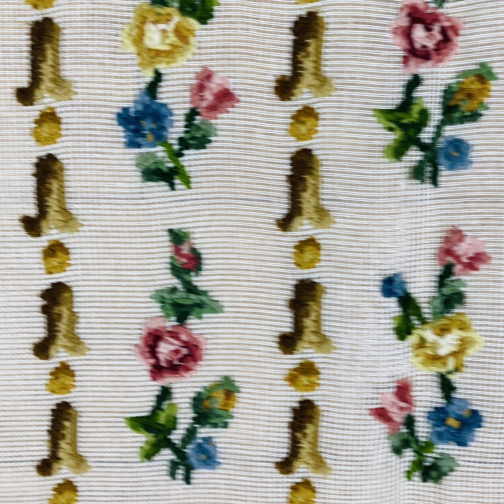 Flowers In A Row Wool Needlepoint Design Completed
