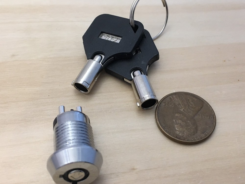1 Piece Key Ignition 12mm Switch OFF-ON Lock metal lock security